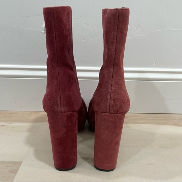 MICHAEL Michael Kors Size 9 Frenchie Platform Booties *Flaw* Burgundy Suede - Picture 3 of 15